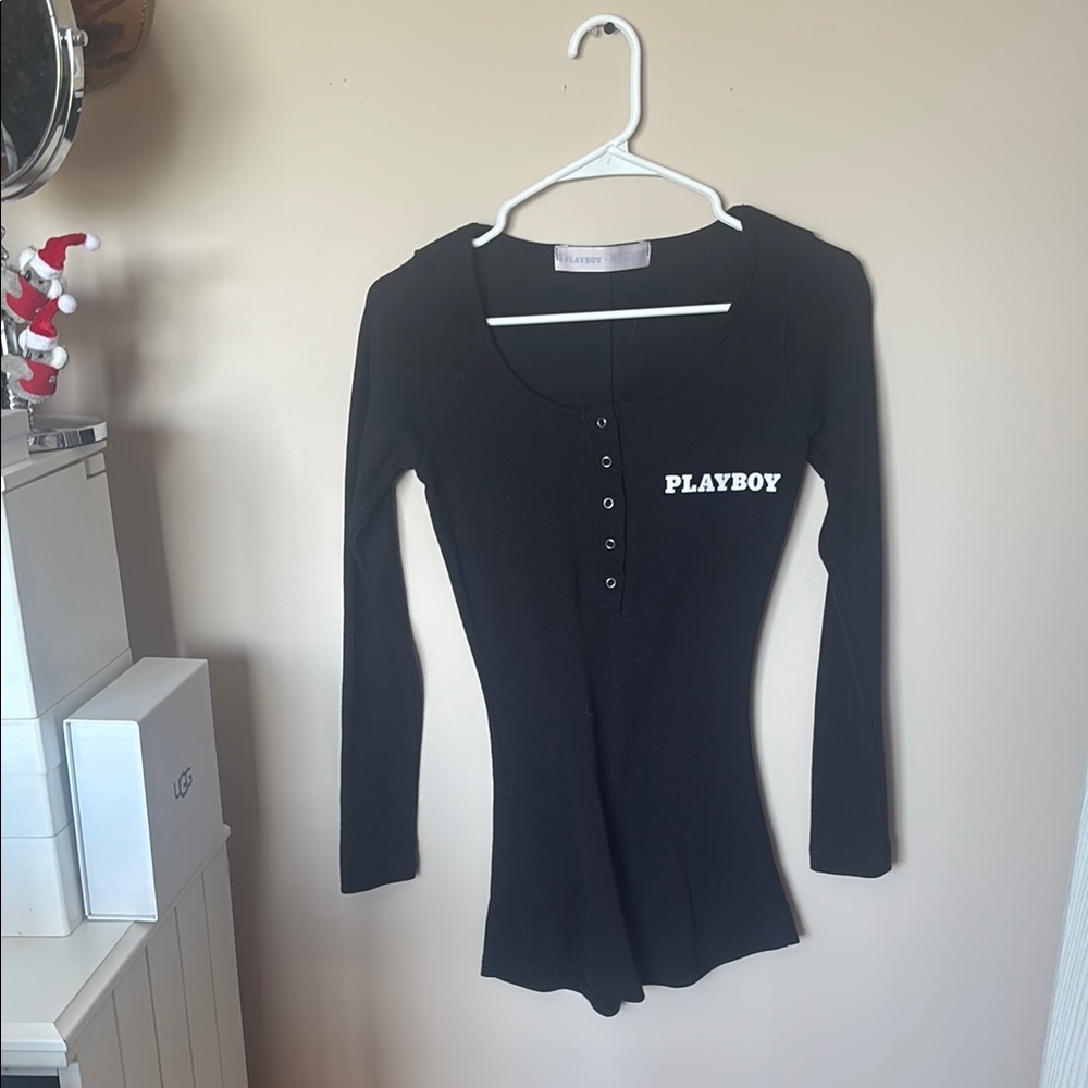 PLAYBOY Black Buttoned Long Sleeve Shirt